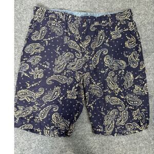 Polo Ralph Lauren Linen Silk Shorts Paisley Print 39 Waist 10.5 Inseam